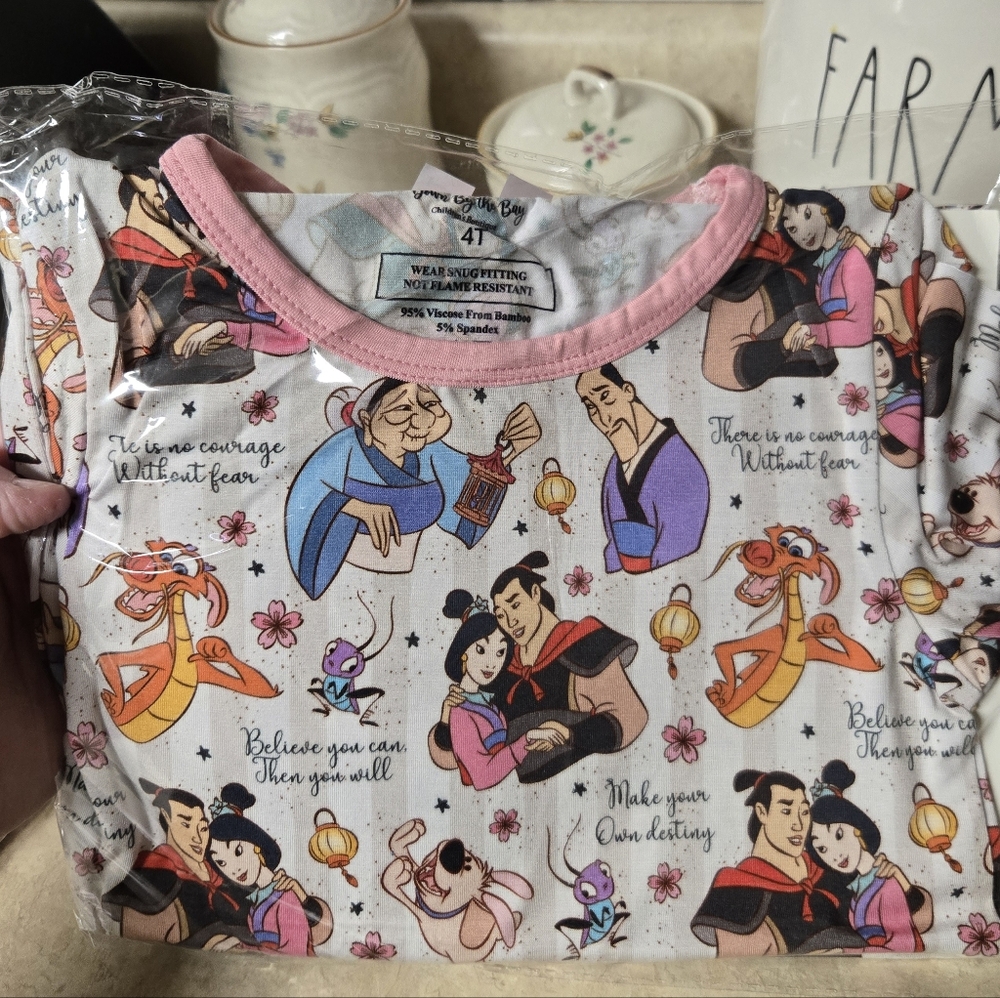 NWT Mulan Bamboo Pjs